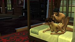 Santu aunty seduces her neighbor guy in a steamy encounter.