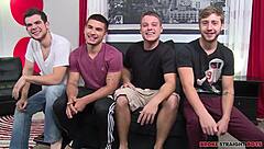 Orgy with Vadim, Brandon, Zeno & Blake Sucking Big Cocks