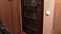 husband passionately fucks skinny babe after work in amateur setting