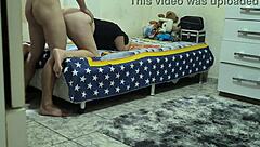 Curvy Stepdaughter Caught in Rough Bedroom Action with Stepdad