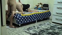 Curvy Stepdaughter Caught in Rough Bedroom Action with Stepdad