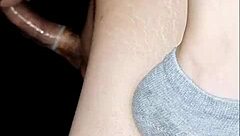 Skinny blonde teen gets tight holes stretched and filled