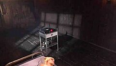 Bound huge tits blonde in intense workout session.