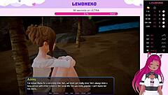 lewdneko gets naked using vibrator as maid slave in harem hotel!