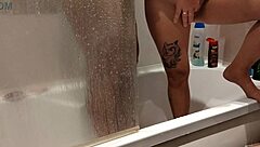 Wet pussy fun with friend in the shower