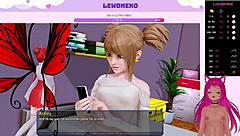 lewdneko gets naked using vibrator as maid slave in harem hotel!