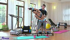 Black Haired Gym Nymph Achieves Multiple Orgasms In Workout