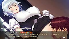 Maid san with big tits gets cum in mouth in hentai game noel 2