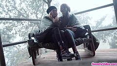 Runaway chick dives into her best friend's wet pussy