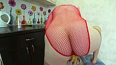 A pregnant Russian masturbates to orgasm with a banana