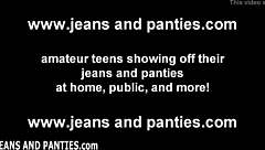 Wow, these hot new jeans are so skin tight on this MILF.