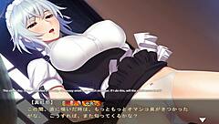 Maid san with big tits gets cum in mouth in hentai game noel 2