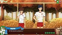 In game friends camp episode 9, natsumi gets a juicy blowjob with russian voice acting