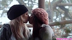 Runaway chick dives into her best friend's wet pussy