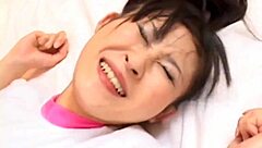 Petite asian teen in rough group scene