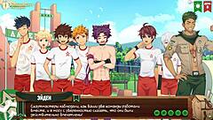 In game friends camp episode 9, natsumi gets a juicy blowjob with russian voice acting