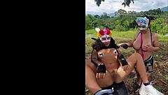 watch this boyfriend finger his brunette babe to squirting orgasm? close up on her big natural tits