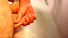 cuckold begs, i fuck his wife hard in the bathroom pov.