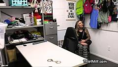 A busty tattoo artist with oil rubs an officer’s cock on the job