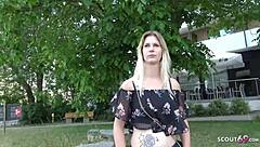 German scout fucks lara on street for money