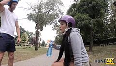 Submissive Cuckold Watches Girlfriend Blow Hunter For Cash