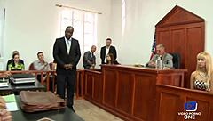 Beautiful women have sex in front of the judge in court
