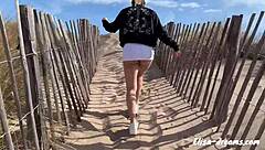 look at me flashing no panties at the beach, wanna see more?