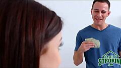 Hot step sister stripper discovered by stepbrother for taboo blowjob!