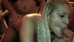 German amateurs in wild Hamburg gangbang party!