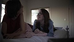 sabina rouge and madi meadows in a close-up lesbian study, fingering and tribbing with natural tits and oral play.
