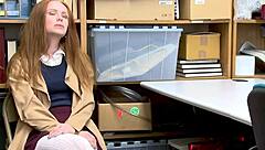 Redhead Ella Makes Faces As Officer Drills Her Cunt In Doggy