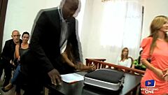 French Blondes Get Anal Fucked In Court Orgy Party