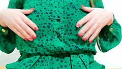 does this hot girl squirt while riding outdoors in sexy dress?