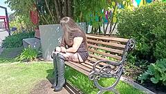 Waiting for her boyfriend on Valentine's Day she flashed me