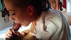 White Slut Sucks Cock Passionately