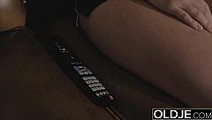 hottie takes cock deepthroat from old man