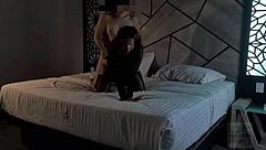 mexican milf gives christmas show to husband and friends