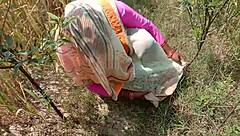 Outdoor sex with a hot Indian wife in the woods