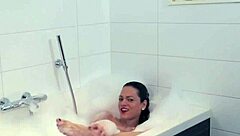 Solo Bathing Shemale Tugs Big Tits, Masturbates, Cumshot High Definition