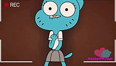 3D animated blowjob with a Gumball character