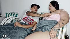My stepmilkqaid's big pussy gets a hard cock inside it