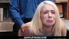 Burglar fucks hot teen Joseline Kelly in sex shop robbery