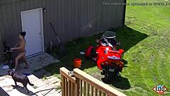 i watch inked brunette its cleo masturbate outdoors in front of me