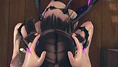 Whoa, a succubus got me in 3D hentai at night! 😈