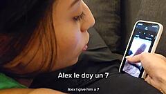 My cute teen girlfriend reacts to my friends' monster cocks, what do you think?