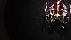 Ryo explores the red robin lounge with a machine table.