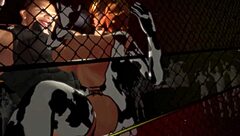 Anime Cow Girl Pounded Hard Against Cage