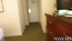 Petite teen deepthroats cock then fucks hard