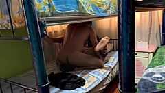 Double penetration sex for tied up lesbian in domination fetish