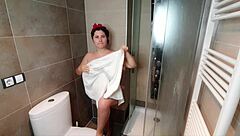 nurse cums for patient in dirty bath fetish.